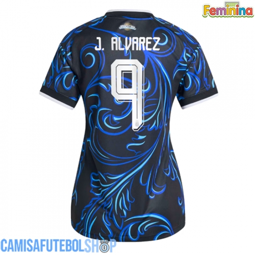 Camisa de time de futebol Argentina Julian Alvarez #9 Replicas 2º Equipamento Feminina Mundo 2026 Manga Curta